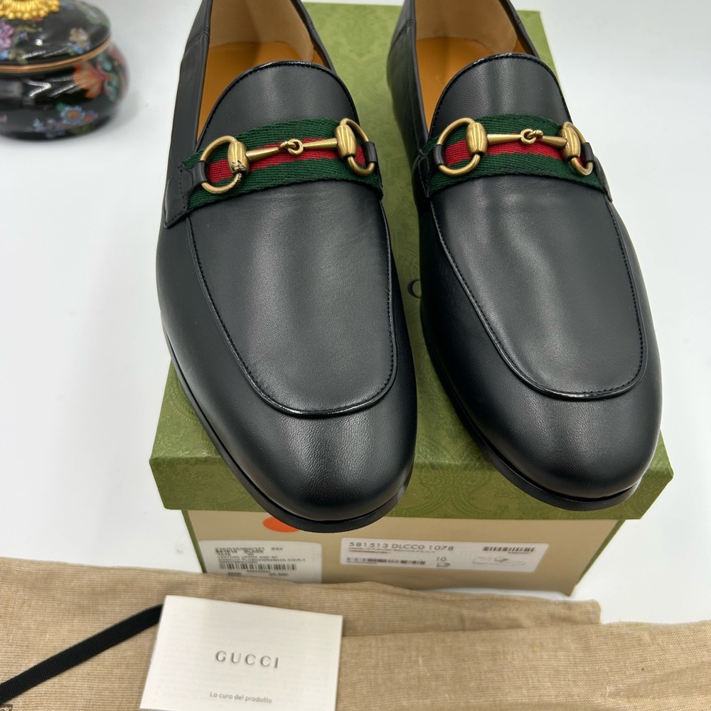 Men's Gucci Jordaan Horsebit loafers size 10 fits 11 US made in Italy - Picture 3 of 8
